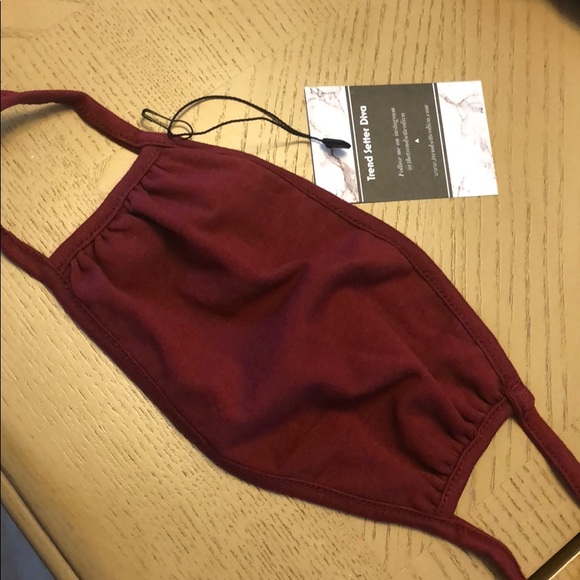 2 for $20! BURGAUNDY PRINT FACE MASK - Picture 3 of 7
